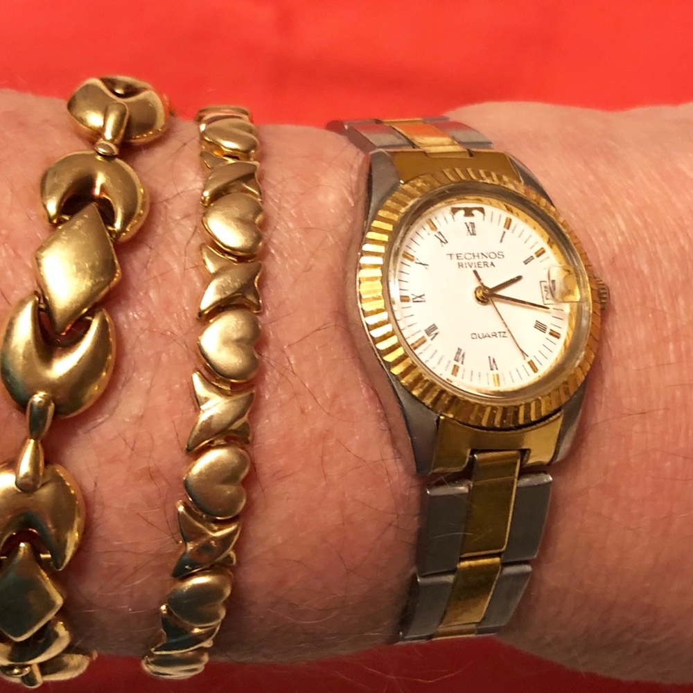 Vintage Technos watch stainless steel gold plated